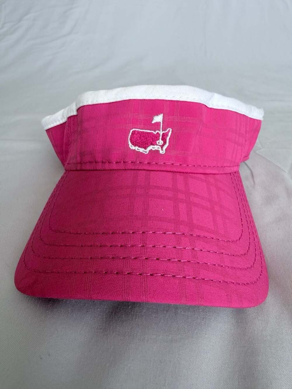 American Needle Masters Golf Visor Pink Plaid Adjustable